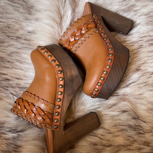 Anthropologie Sixtyseven leather heel clogs excellent condition - Picture 11 of 11